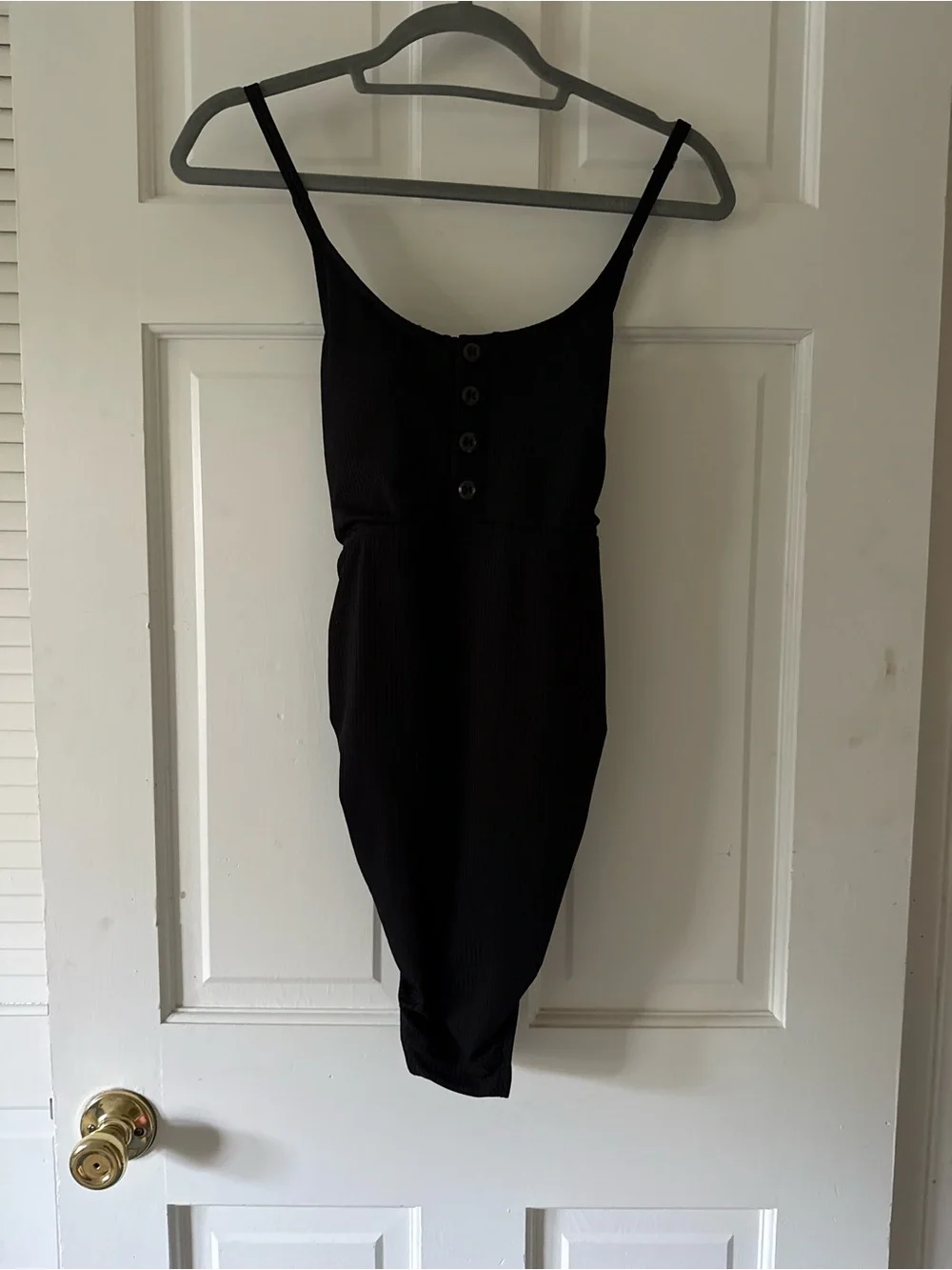 Summer Mae Maternity Swimsuit One Piece Bathing Suit Button Neck Cross Back